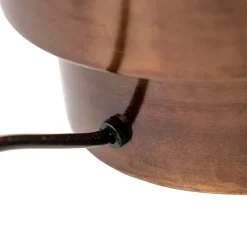 Art deco tafellamp brons velours kap zwart met goud 50 cm - Bruut