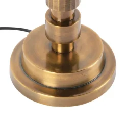 Art deco tafellamp brons met katoenen kap zwart 45 cm - Torre