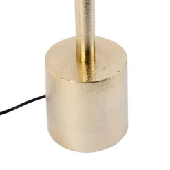 Art deco tafellamp goud en katoenen kap zwart 45 cm - Diverso