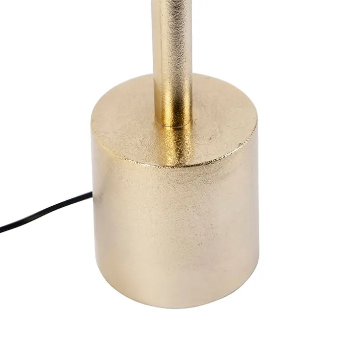 Art deco tafellamp goud en katoenen kap zwart 45 cm - Diverso