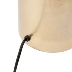 Art deco tafellamp goud en katoenen kap zwart 45 cm - Diverso