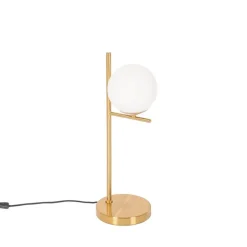 Art Deco tafellamp goud en opaal glas - Flore