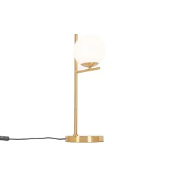 Art Deco tafellamp goud en opaal glas - Flore