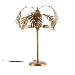 Art Deco tafellamp goud 3-lichts - Botanica