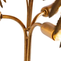 Art Deco tafellamp goud 3-lichts - Botanica