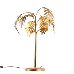 Art Deco tafellamp goud 3-lichts - Botanica
