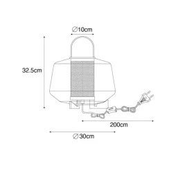 Art deco tafellamp goud met amber glas 30 cm - Kevin