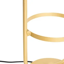 Art deco tafellamp goud met wit glas - Isabella