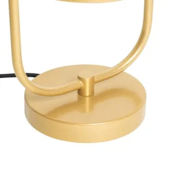 Art deco tafellamp goud met wit glas - Isabella