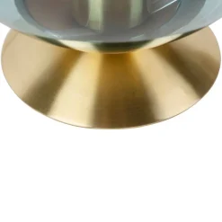 Art deco tafellamp messing met blauw glas - Pallon