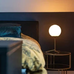 Art deco tafellamp messing met opaal glas 45,5 cm - Pallon