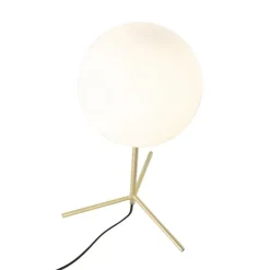 Art deco tafellamp messing met opaal glas 45,5 cm - Pallon