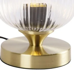 Art deco tafellamp messing met glas - Banci