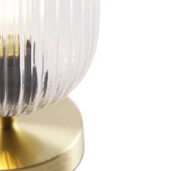 Art deco tafellamp messing met glas - Banci