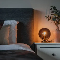 Art deco tafellamp messing met zwart glas - Pallon