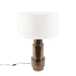 Art deco tafellamp met kap wit 50 cm - Bruut