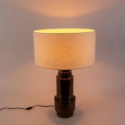 Art deco tafellamp met kap wit 50 cm - Bruut