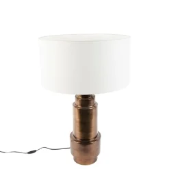 Art deco tafellamp met kap wit 50 cm - Bruut