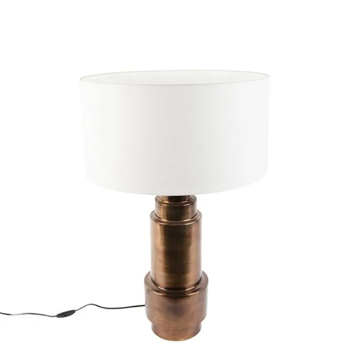 Art deco tafellamp met kap wit 50 cm - Bruut