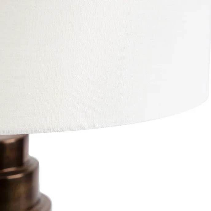 Art deco tafellamp met kap wit 50 cm - Bruut