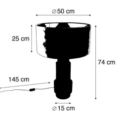 Art deco tafellamp met kap wit 50 cm - Bruut