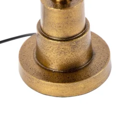 Art deco tafellamp met velours kap geel 35 cm - Pisos