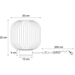 Art Deco tafellamp zwart met smoke glas - Karel