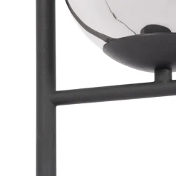 Art Deco tafellamp zwart en smoke glas - Flore