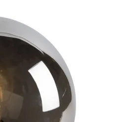 Art deco tafellamp zwart met smoke glas 45,5 cm - Pallon