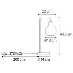 Art Deco tafellamp zwart met smoke glas - Vidro