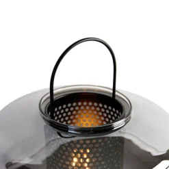 Art deco tafellamp zwart met smoke glas 30 cm - Kevin