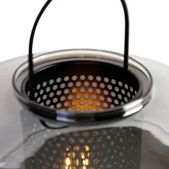 Art deco tafellamp zwart met smoke glas 30 cm - Kevin