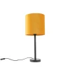 Art Deco tafellamp zwart met gele kap 25 cm - Simplo