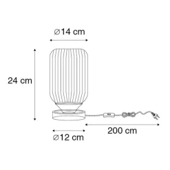 Art Deco tafellamp zwart met smoke glas - Banci