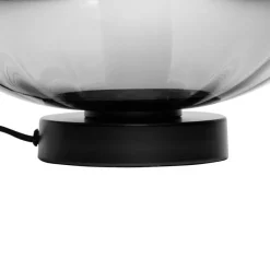 Art Deco tafellamp zwart met smoke glas - Ayesha