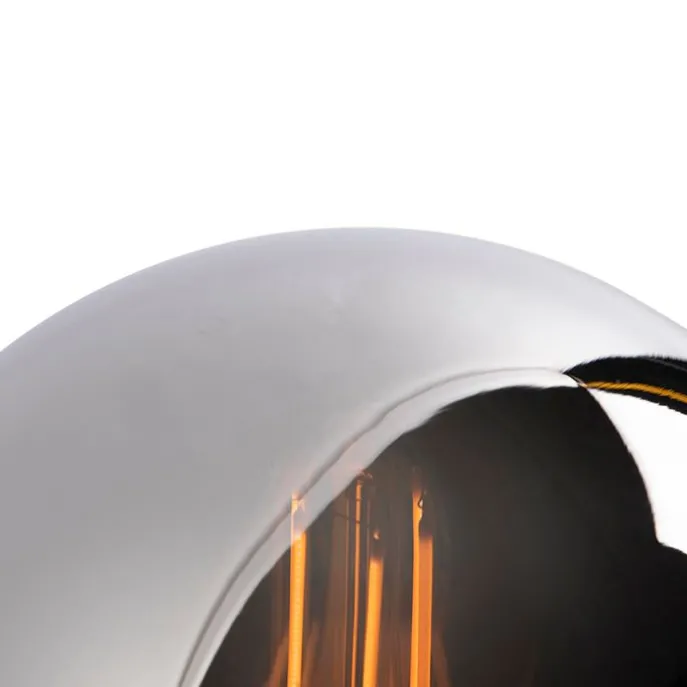 Art deco tafellamp zwart met smoke glas - Pallon