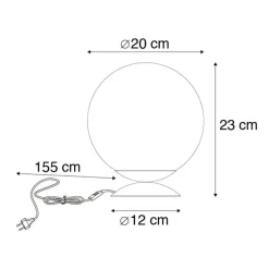 Art deco tafellamp zwart met smoke glas - Pallon