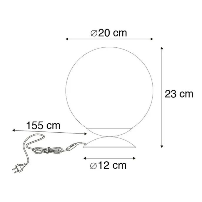 Art deco tafellamp zwart met smoke glas - Pallon