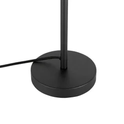 Art deco tafellamp zwart met amber glas - Bizle