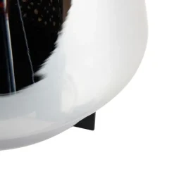 Art deco tafellamp zwart met smoke glas 23 cm - Kevin