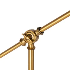 Art Deco vloerlamp brons met marmer en amber glas - Nina