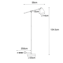 Art Deco vloerlamp brons met marmer en amber glas - Nina