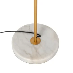 Art Deco vloerlamp brons met marmer en amber glas - Nina