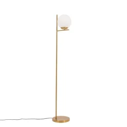Art Deco vloerlamp goud en opaal glas - Flore