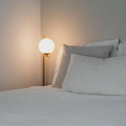 Art Deco vloerlamp goud en opaal glas - Flore