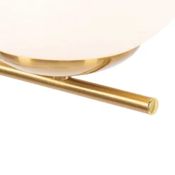 Art Deco vloerlamp goud en opaal glas - Flore