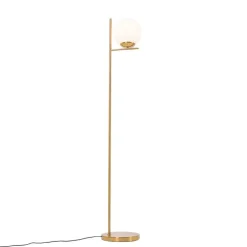 Art Deco vloerlamp goud en opaal glas - Flore