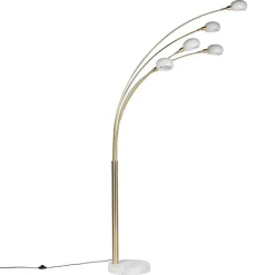 Art deco vloerlamp goud 5-lichts - Sixties Marmo