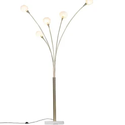 Art deco vloerlamp goud 5-lichts - Sixties Marmo
