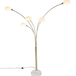 Art deco vloerlamp goud 5-lichts - Sixties Marmo